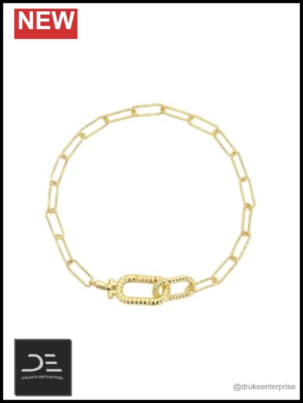 18k Gold Plated Link Bracelet - Elegant Interlocking Chain for Women